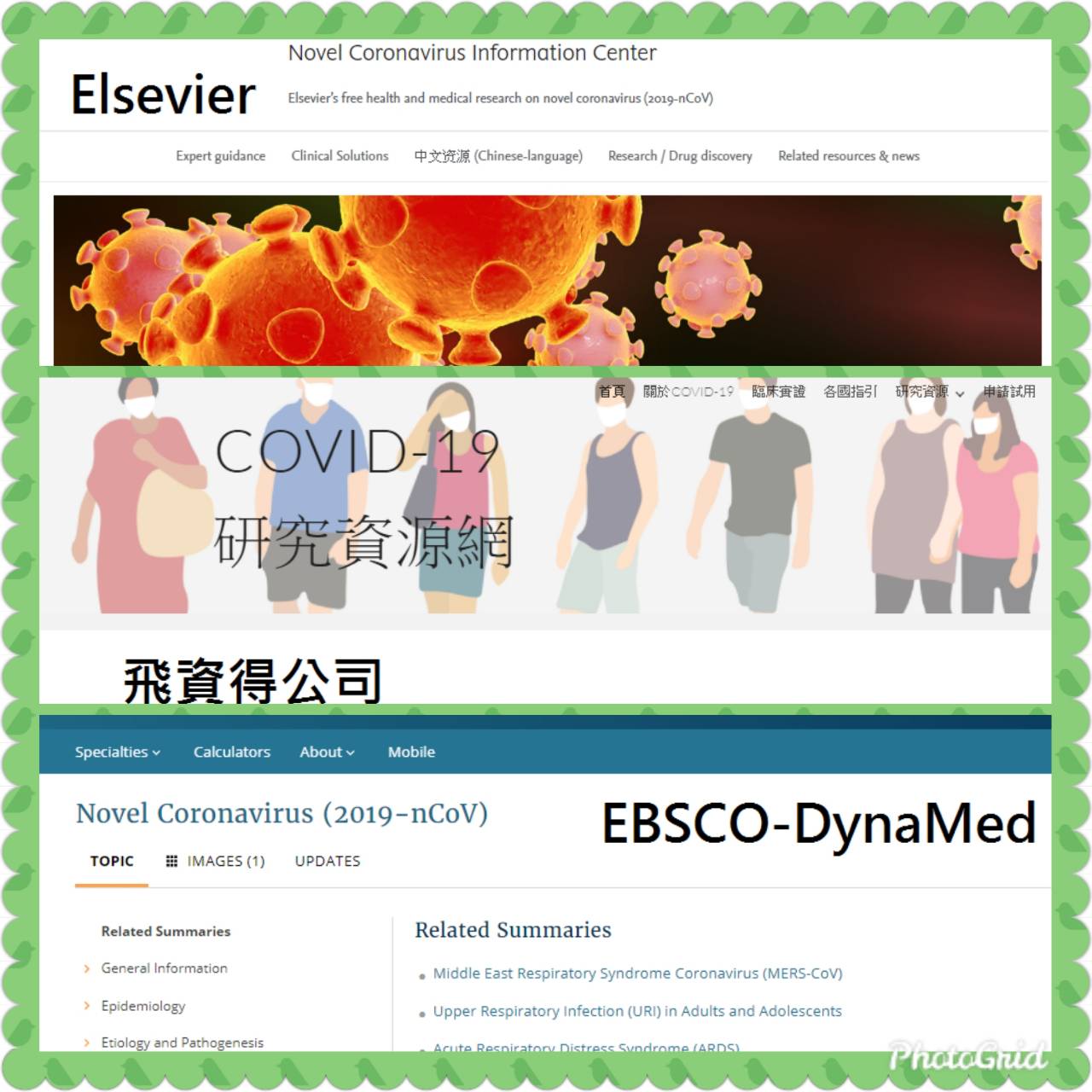 新型冠狀病毒研究資源 : COVID-19 Information Center